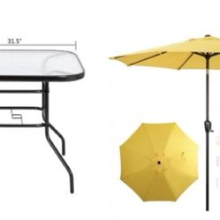 New In Box Patio Table And Umbrella