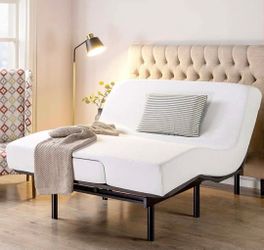 （H-2-5）Jared - Upholstered Adjustable Bed Base/Bed Frame with Wireless Remote/Whisper-Quiet Motorized Movement/Twin XL, Black