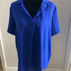 Ladies Large blue Dress Up/work Blouse