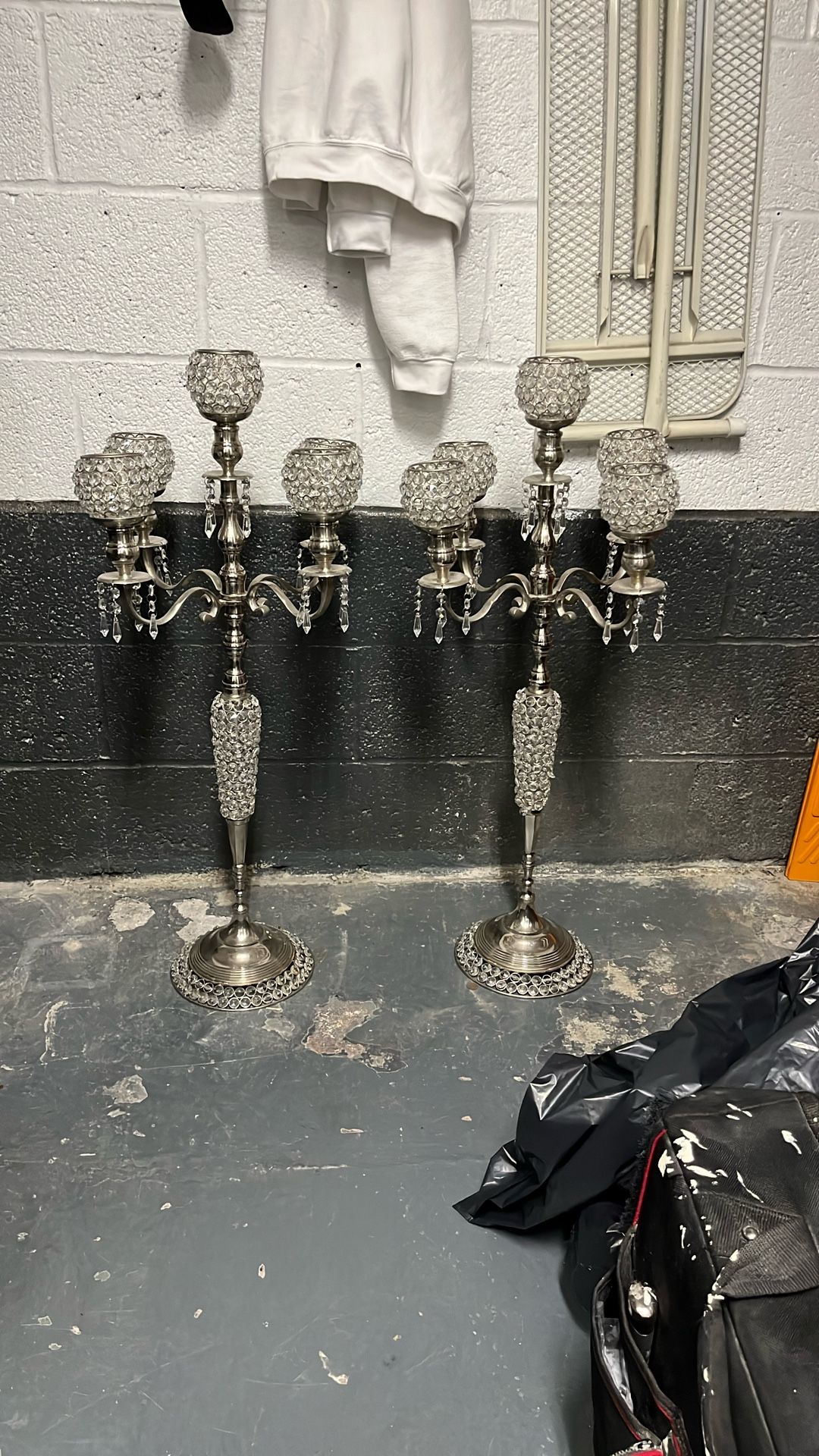 Sterling Silver Standing Chandelier Set 