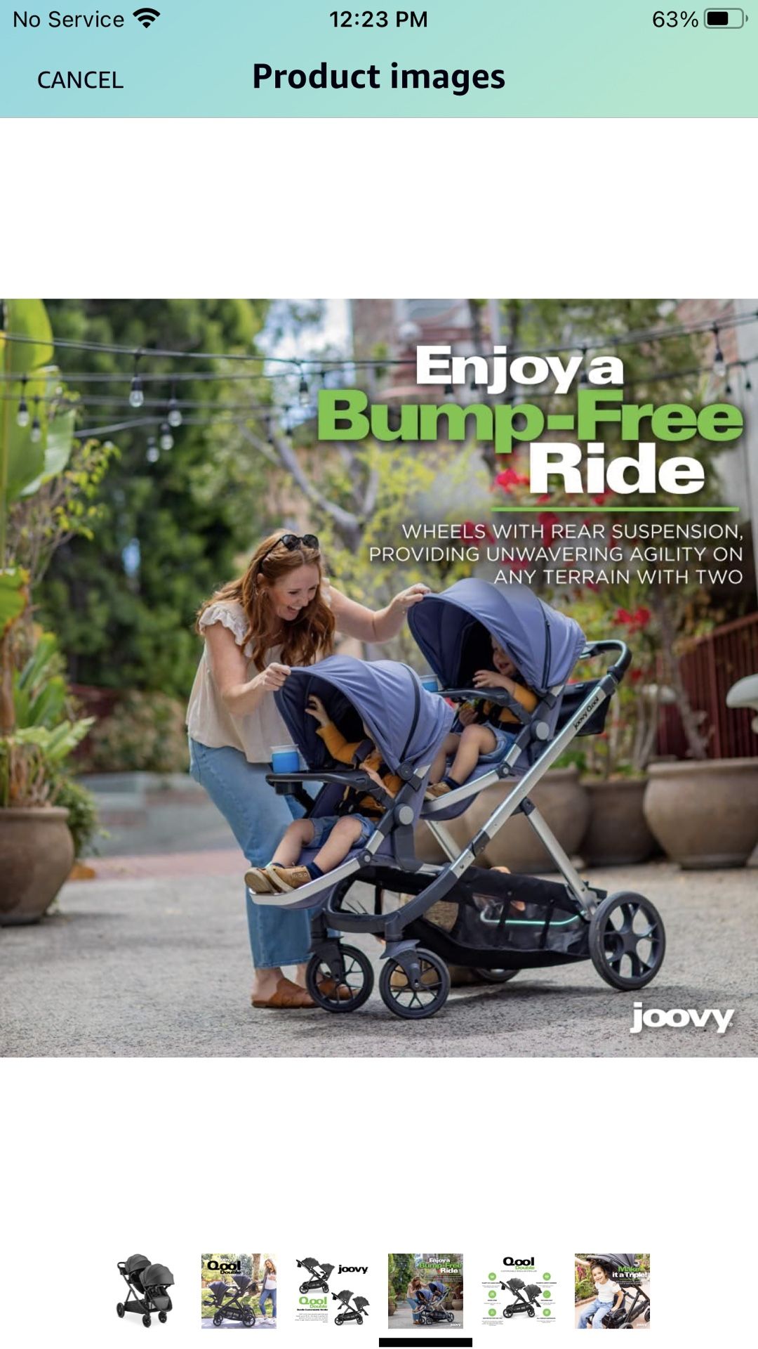 Joovy New Qool Double Stroller, Customizable Modular Stroller, Jet
