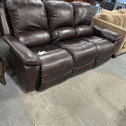 Brown Leather Recliner Couch (in Store)