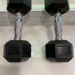 15lb. Hexagon Dumbbells In Great to Perfect Condition 