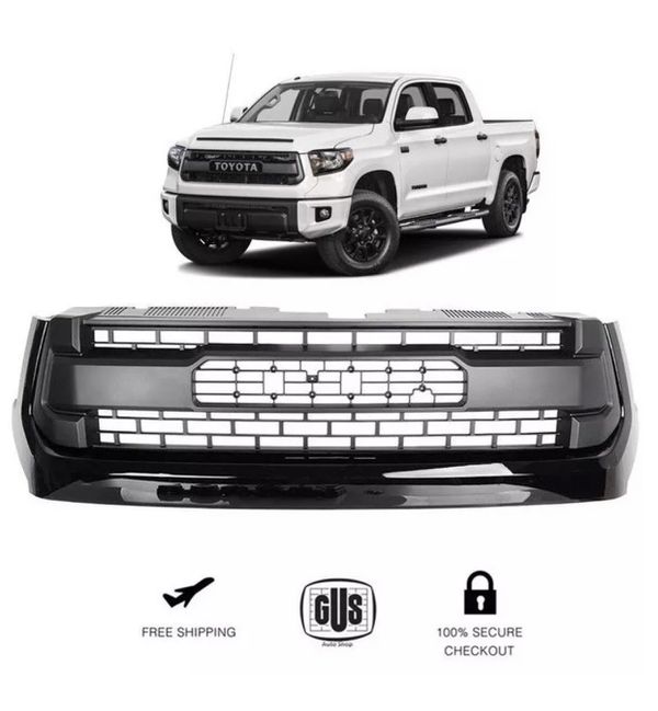 For Toyota Tundra Years 14 To 17 TRD PRO Front Gloss Black Grille With