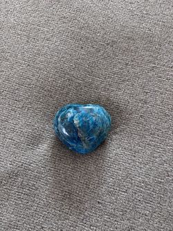 Blue Apatite Polished Heart Crystal
