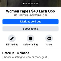 Women Capes $40 Each Obo 