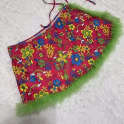 New 3x short stretchy mini hippie 60s skirt festival rave outfit boho