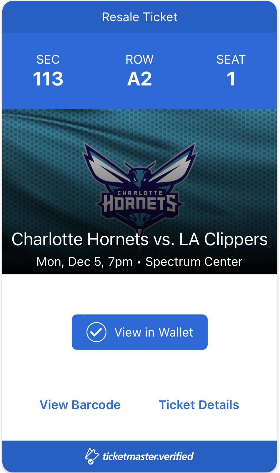X2 NBA Basketball Game Tickets Hornet vs Clippers