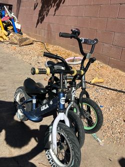 12 inch 3 Kids’ Bikes Bundle – 2 Pedal Bikes + 1 Balance Bike