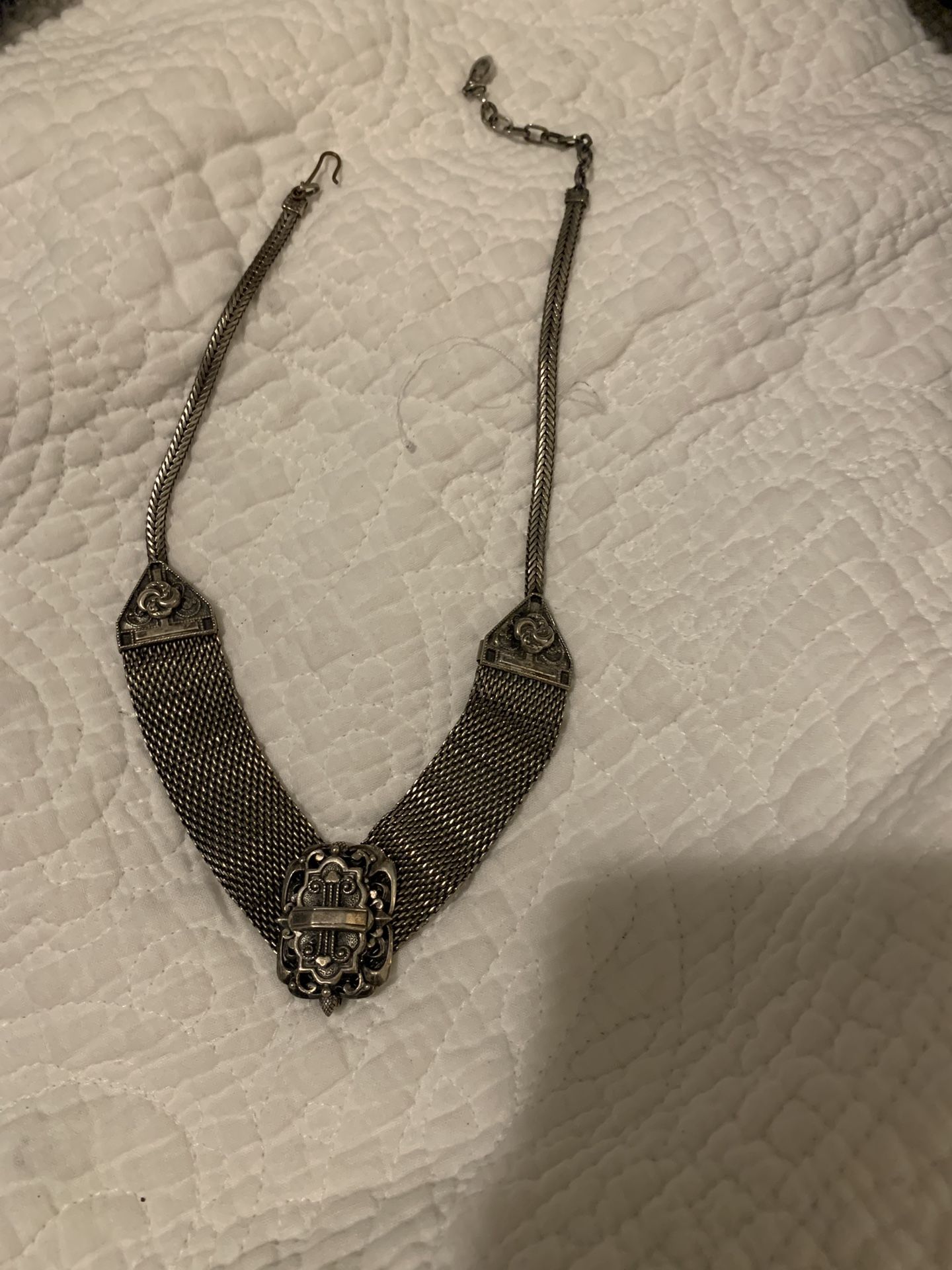 Heavy Mesh Vintage Sterling silver necklace
