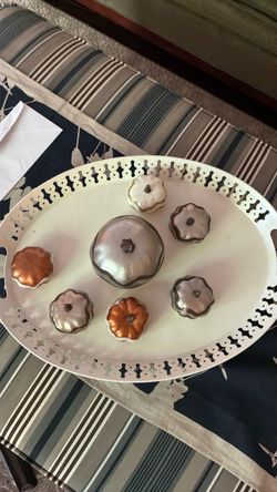 Shiny pumpkin decor