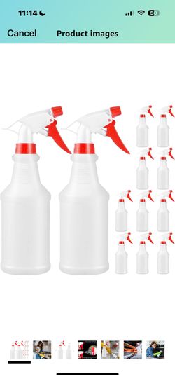16 Oz Spray Bottle (12 Pack),Spray Bottles for Cleaning,Reusable Empty Refillable Solutions Plastic Bottle,Spray Bottle Bulk for Garden,Plants,Water,K