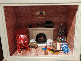 CHRISTMAS PRESENT, GIFT, Christmas handmade miniature frame / Wooden framed Box with glass in front