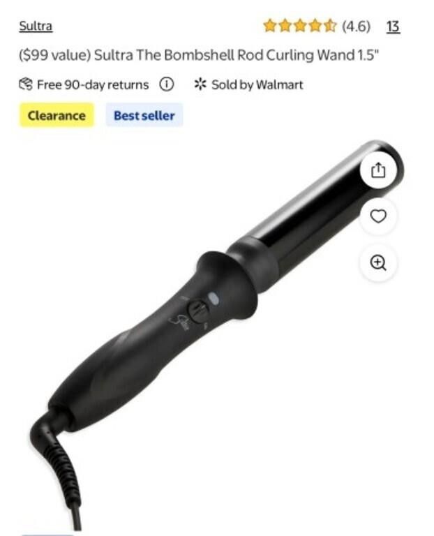 Sultra The Bombshell Rod Curling Iron, with Protective Heat Glove