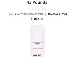 Mirastamp Dry Powder per Bag of 45 Pounds $5 a bag
