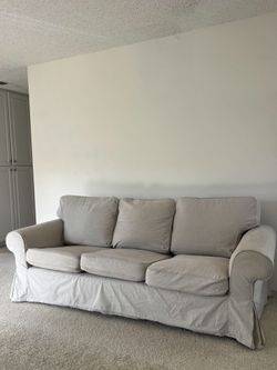 Ikea 3 Seater Beige Couch for Living Room