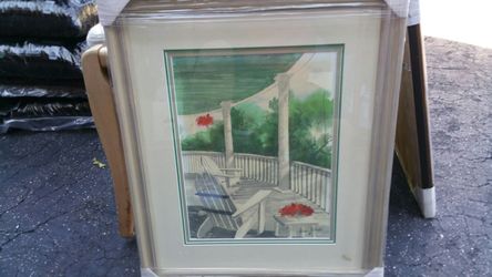 Signed matted and framed art