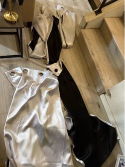 2 pair gray black out curtains