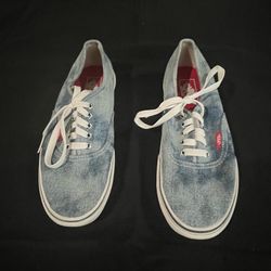 Vans Authentic Acid Wash Denim Shoes Men's 7.5 Women's 9
