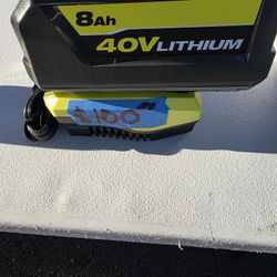 Ryobi 40v 8ah Battery and fast charger