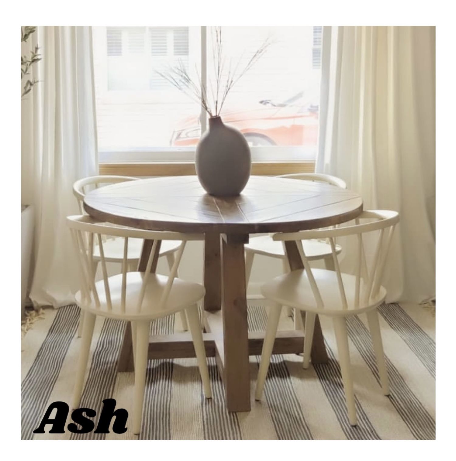 Custom Dining Table Round farmhouse Modern Rustic Set Bench