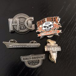 Harley Davidson Pins for Collectors, Set of 5