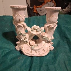 Antique Ceramic Candle Holder Very Pretty 
