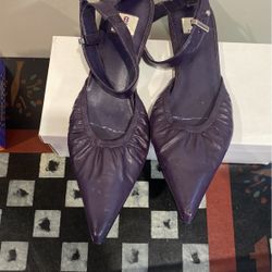 WOMENS SIZE 9 PURPLE LEATHER BAKERS MULE