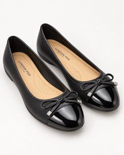 London Fog Collection Black Ballet Flats