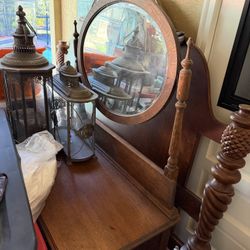 Antique Style Wooden Dresser W/ Mirror