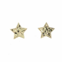 Men’s or Women’s 10k Yellow Gold Nugget Star Shaped Stud Earrings GP3140006