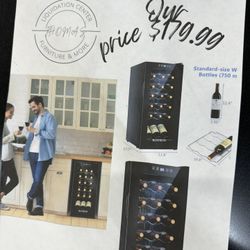 Wine Cooler Glass Door Digital Display, Under Cabinet Or Any Narrow Space 