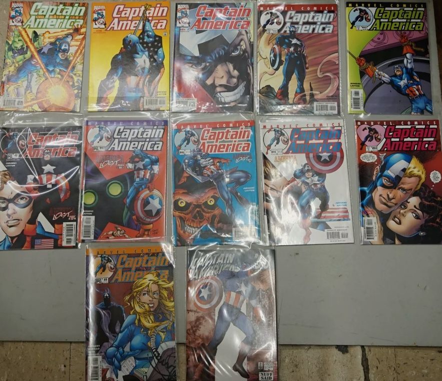 LOT OF 12 MARVEL COMICS CAPTAIN AMERICA 50 518 ; 49 516; 46 513; 45 512; 47 515; 48 515; 44 511; 39 ; 40 ; 41; 42 509; 43 (contact info removed)28509