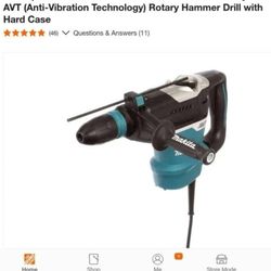 Makita
11_Amp 1-9/16 in. Corded SDS-MAX Conrete/Masonn AVT (Anti-Vibration Technology) Rotary Hammer Drill with Hard Case