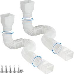 New White-2pack Rain Gutter Downspout Extensions Flexible, Drain Downspout Extender, Gutter Connector Drainage, Extendable from 21” to 68”