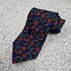 Disney Mens 100% Silk Necktie Mickey Mouse Colorful Print Black Fun Gift
