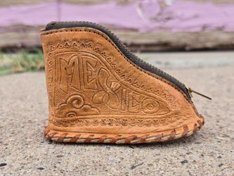 Vintage Mexico Leather Coin Purse Pouch