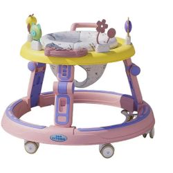 Ealing Foldable Baby Walker with Wheelsl ,Height Adjustable  Activity Center Toys with Music for Babies 6-24 Months Girl & Boys,Pink(BB)(Firm Price)