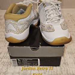 Jordan Retro 11, Gold, Big Kid Size 5