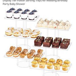 6 Tier Dessert Table Display Set, White Acrylic Cupcake