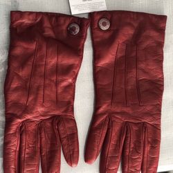 Coach Leather Gloves, Red (size 7/Small), New, Firm Price/Guantes Coach se piel, nuevos (talla 7)