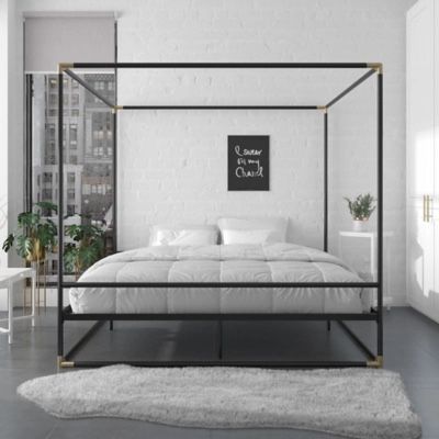 Metal Frame King Canopy Bed 
