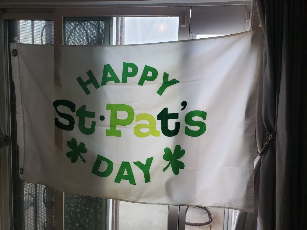 St Patrick Day Cloth Flag 5x3