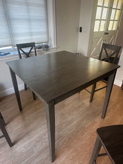 Dark Gray Counter Height Dining Table with Chairs