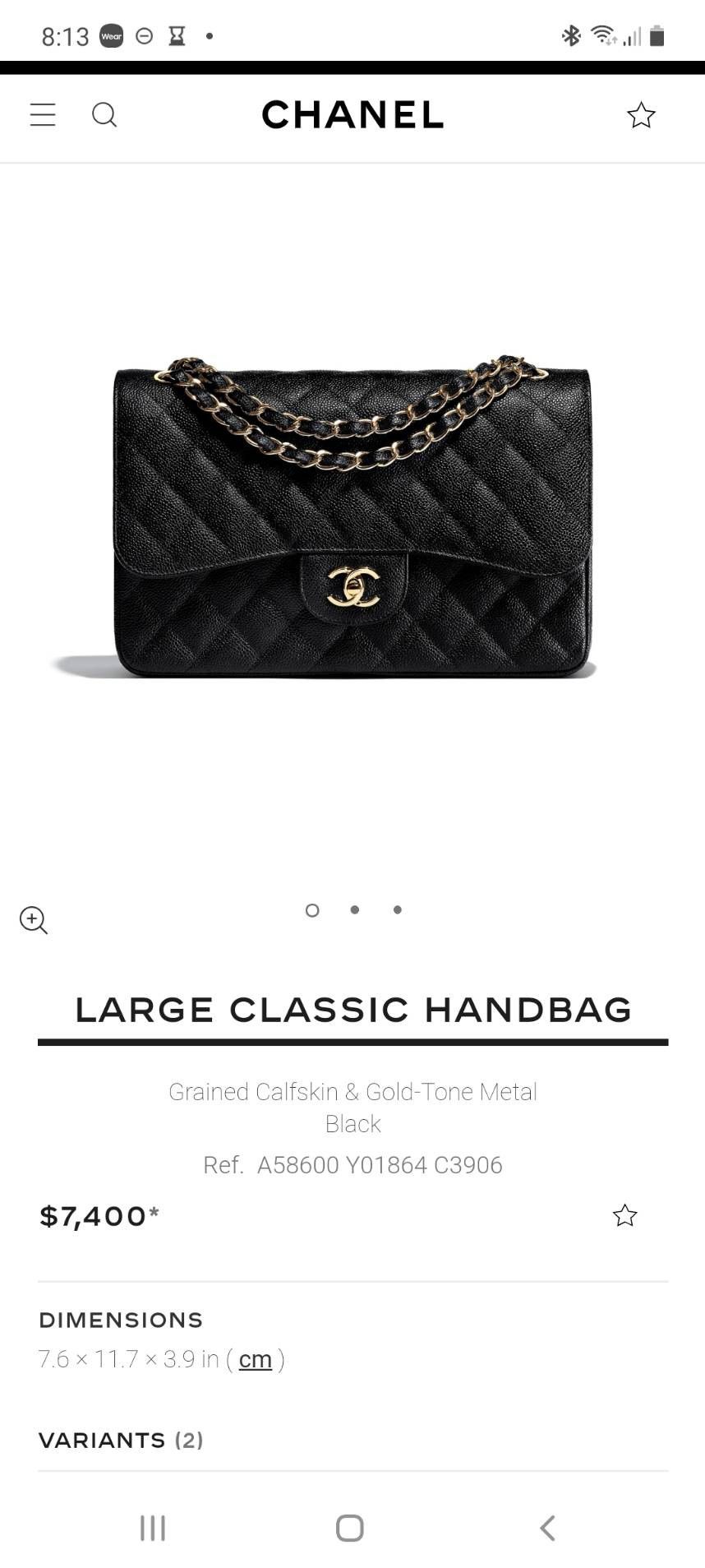 CHANEL Classic Jumbo Double Flap Black Quilted Caviar Leather Silver Bag