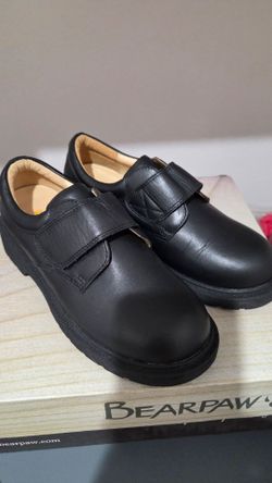 Size 3 big boy black leather shoes