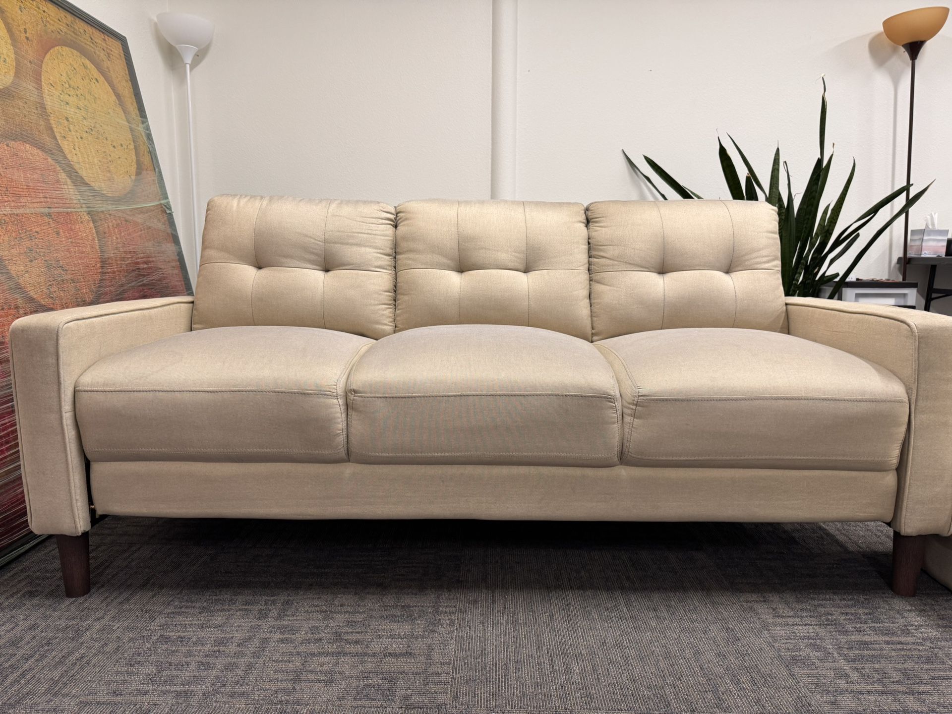 Light Beige Sofa Set - 3-Seater + 2-Seater – Good Condition