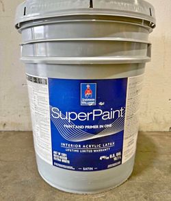 Superpaint Satin. Alabaster Color. New 5 gallons