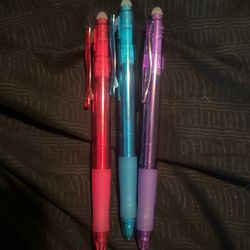 Three Gel Pens Eraser.