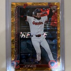 2025 Topps Update #US341 Nolan Jones Gold Shimmer /50 Cleveland Guardians